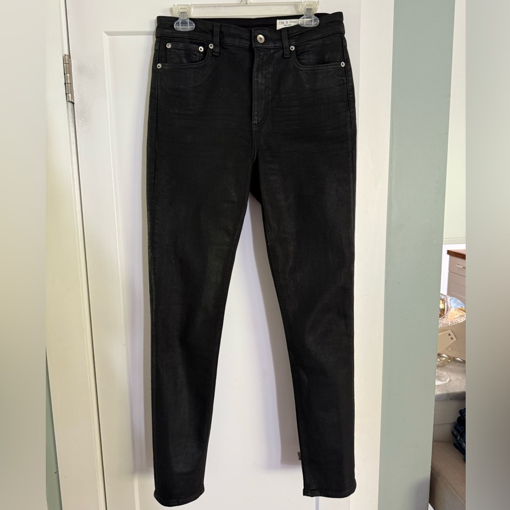 Rag & Bone Nina High Rise Skinny Size 29 Coated Black